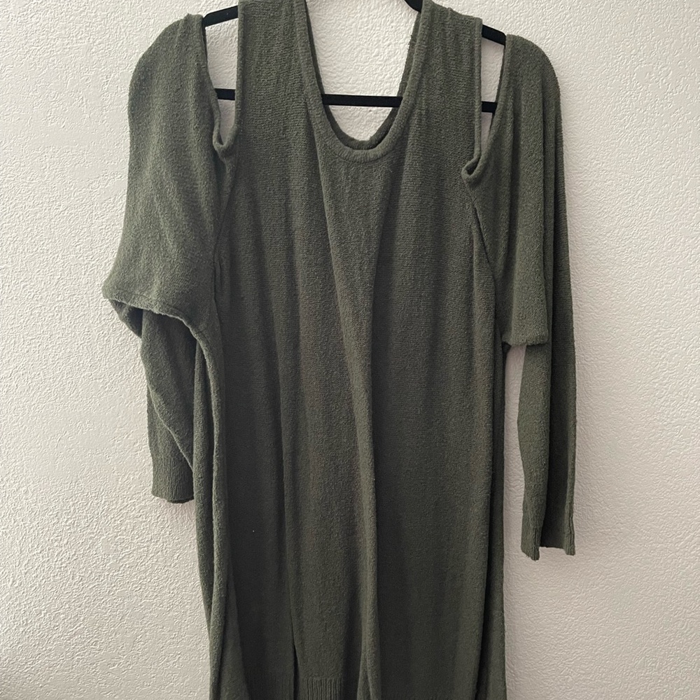 Cold shoulder over-sized sweater